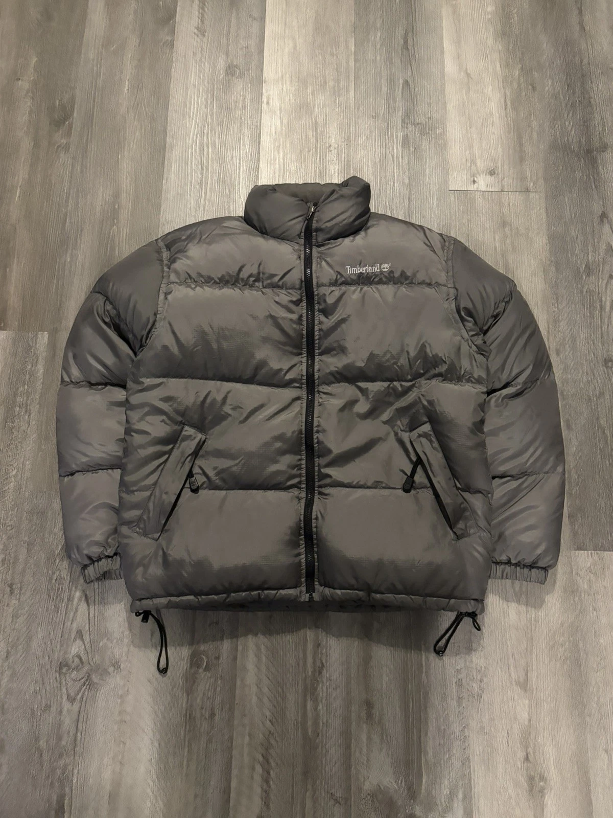 Vintage Y2K Timberland Weathergear goose down Puffer Parka Jacket gray men M
