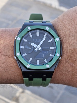 Casio G-Shock GA-2100-1ADR Mod | Green Strap | Custom Watch | eBay
