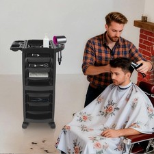 Portable Hairdressing Cart With Wheels Salon Beauty Rolling Cart With 6 Drawers