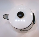 Excellent Vintage 1950's White w Black Enamelware Cowboy Camp Farm Coffee Pot — photo 2