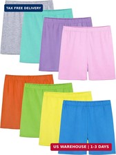 8 Pack Girls Shorts Bike Shorts Toddler Cartwheel Dance Under Dress Clothes