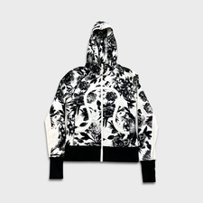 Lululemon Scuba Hoodie Stretch Womens Size 6 White AOP Floral Print Full Zip