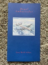 Menu ambassadeur royal TWA première classe Lockheed Constellation 1995