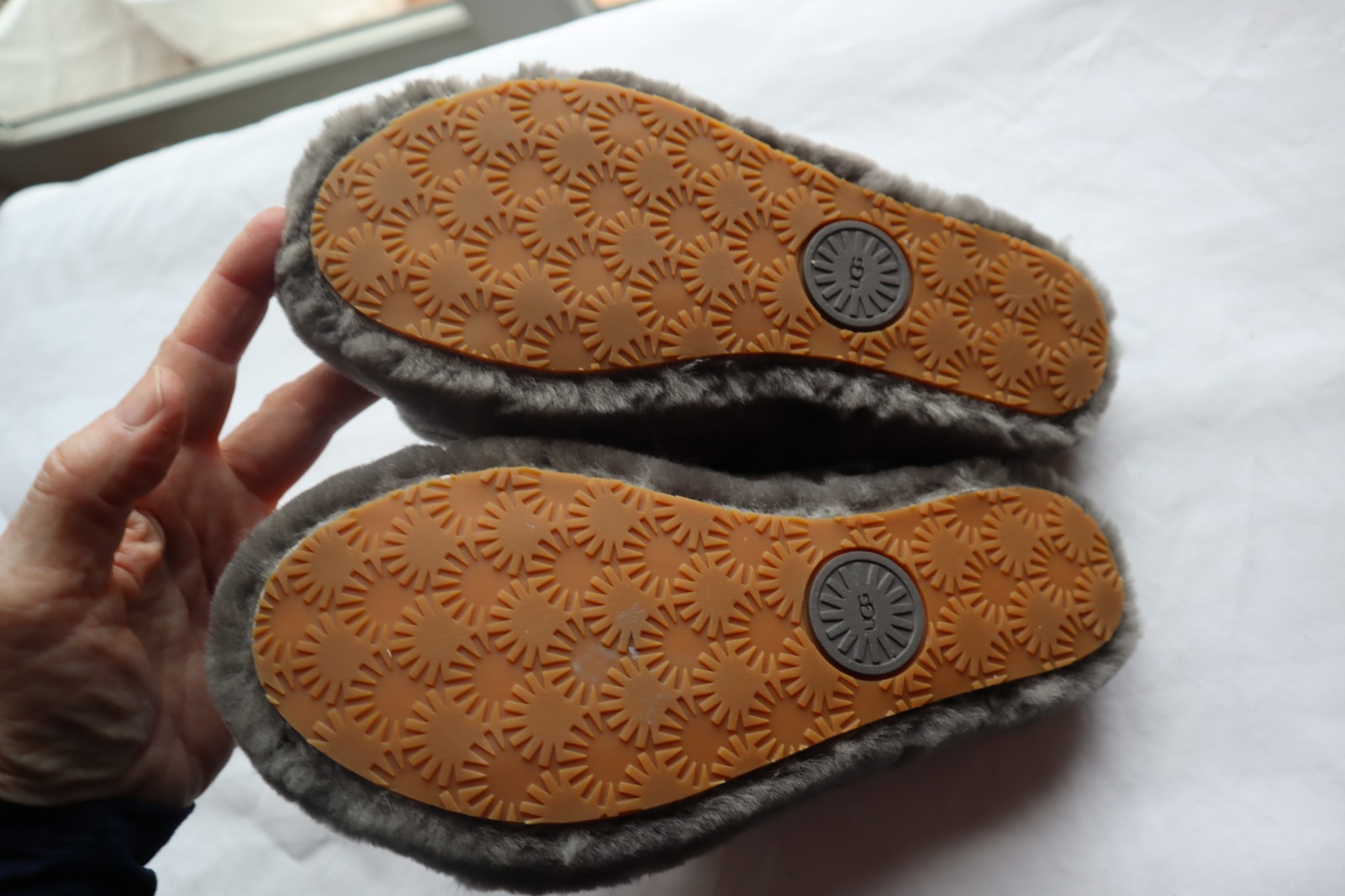 Gray Shearling UGG Fluff Yeah Elastic Slingback S… - image 4