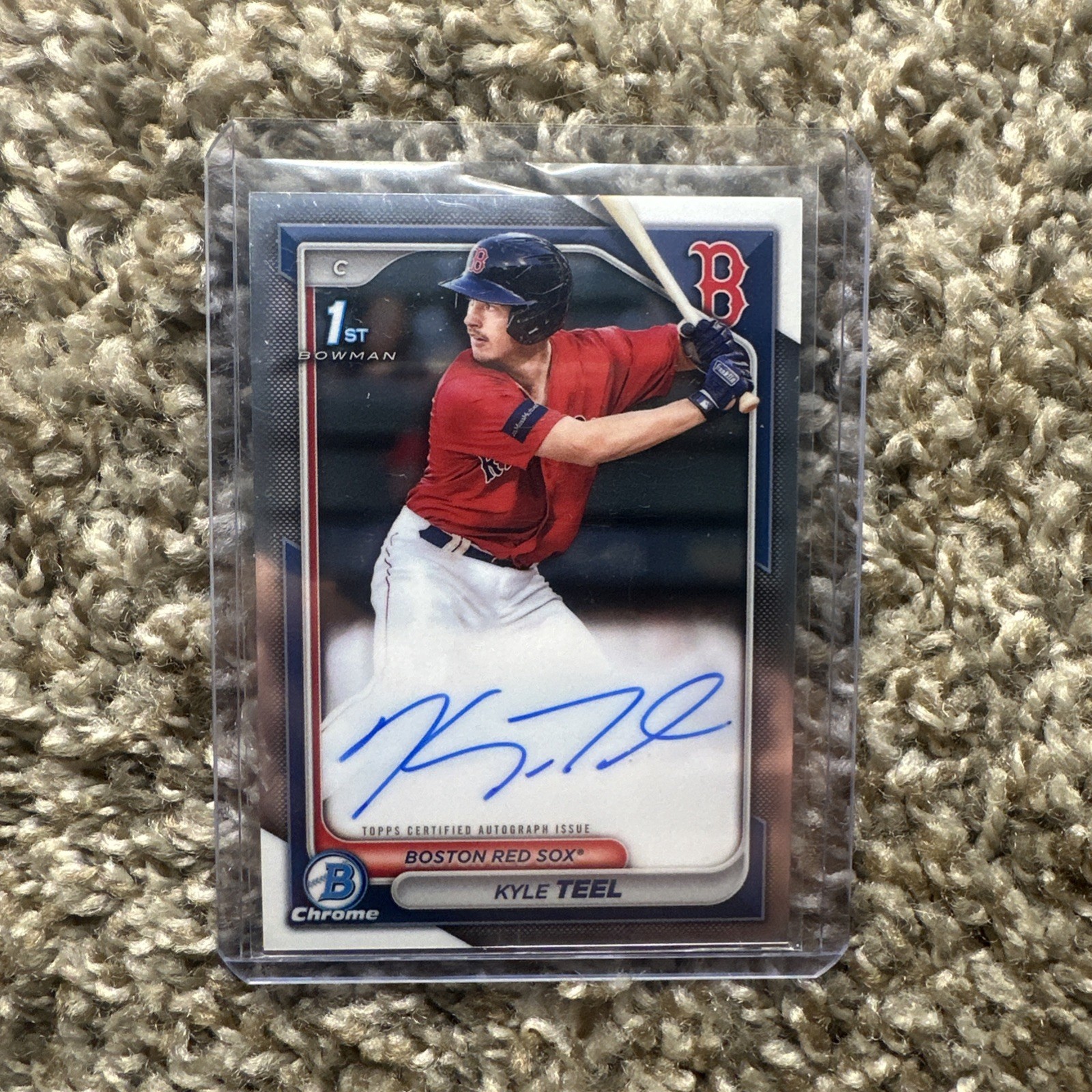 Kyle Teel 1st Bowman Chrome Prospect Auto - 2024 Bowman #CPA-KT Boston Red Sox