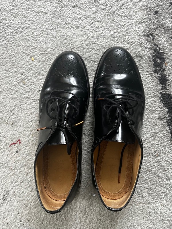 FREE SHIP The Office of Angela Scott oxford shoes, wingtip style, black, 40 EU