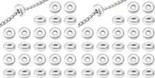 30Pcs 925 Sterling Silver Flat Round Spacer Beads for Jewelry Making