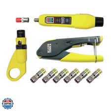 818 Coax Install and Kit with Crimp Tool, Includes Tester, Stripper and Univ...