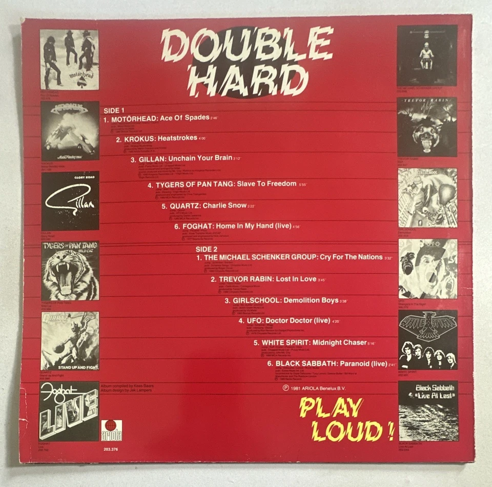 Double Hard ~ Heavy Rock / Metal Lp Vinyl Record Various Artists NM / VG+ - Image 3 of 4