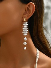 1 Pair Elegant Bohemian Style Baroque Faux Pe...