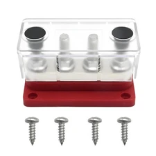 Black 600A Battery Bus Bar, High Current, Terminal Block, Distribution, RV