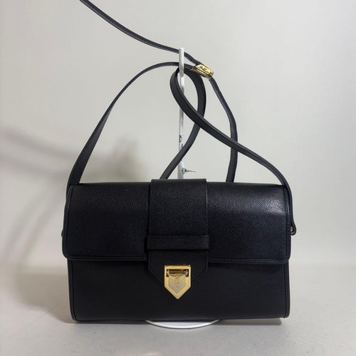 Yves Saint Laurent Shoulder Bag Black Leather Bag Women Used