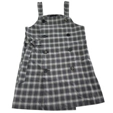 Urban Outfitters Monki Dress Womens Small Gray Black Plaid White Double Breasted
