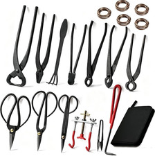 14 Pcs Bonsai Tree Kit, Bonsai Tool Set,Carbon Steel Scissors Cutter Shears