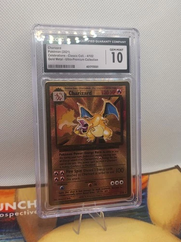 Pokémon TCG Charizard 4/102 Celebrations Gold Metal Card CGC 10 UPC 🔥