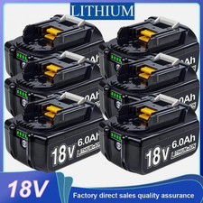 6 Pack 6.0AH For Makita BL1860 Battery BL1850 LXT 18V Li-ion 8.0 Battery BL1830