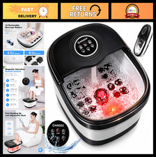 Collapsible Foot Spa with Heat, Remote Control, Bubble Massage  Timer - 16 Roll