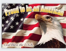Postcard Proud to be an American God Bless the USA