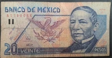 1994 Mexico 20 Pesos P106a Serie G N1188066.