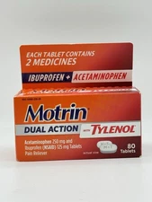 MOTRIN DUAL ACTION WITH TYLENOL PAIN RELIEVER 80 TABLETS Ex 02/2027