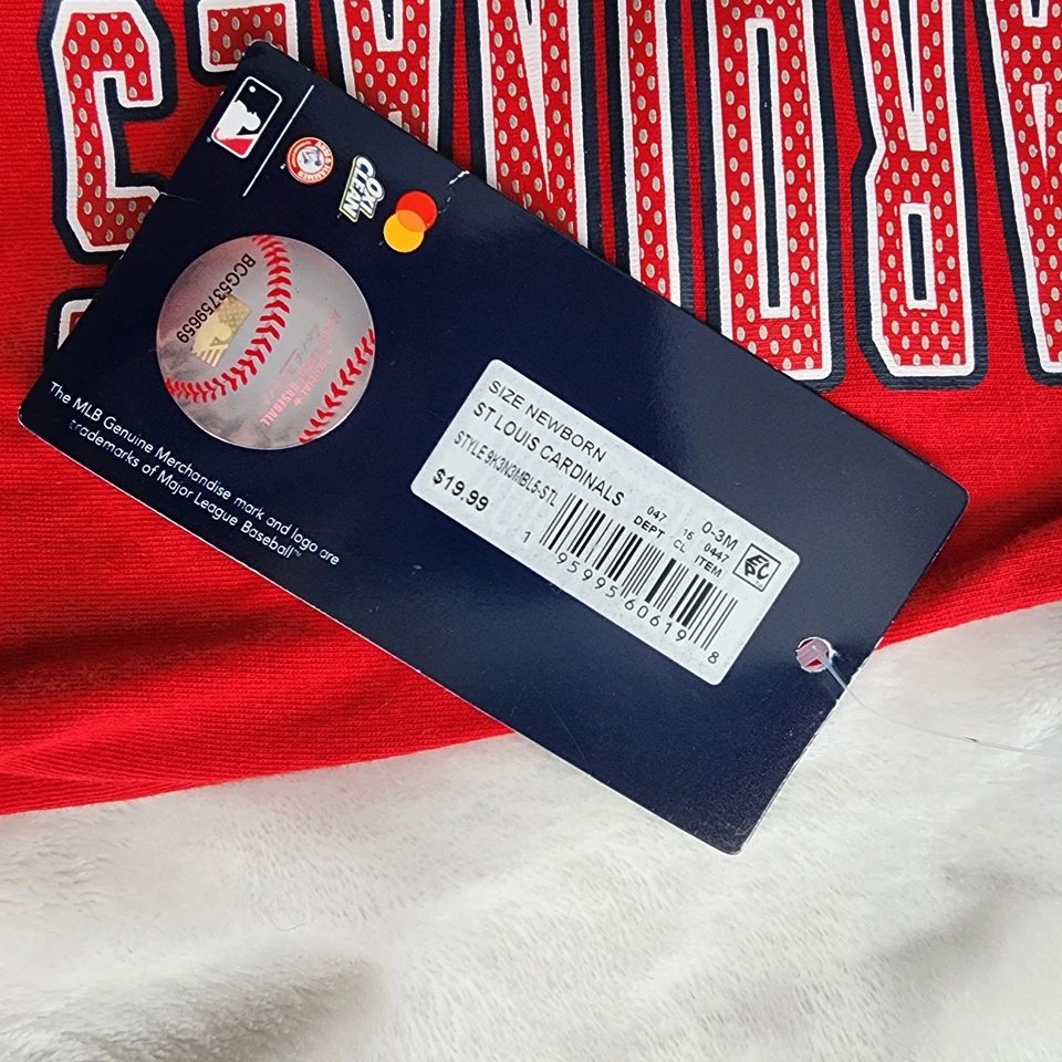 NWT MLB St. Louis Cardinals Newborn Baby Girls Romper Red Blue White Team  - Image 3 of 4