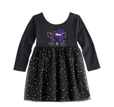 Girl Jumping Beans  Halloween Witch Kitty Ballet Top Tutu Dress 5 T