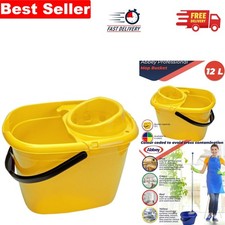 Multi-Purpose 12L Mop Bucket with Wringer &ndash; Comfortable Grip and Easy Pour