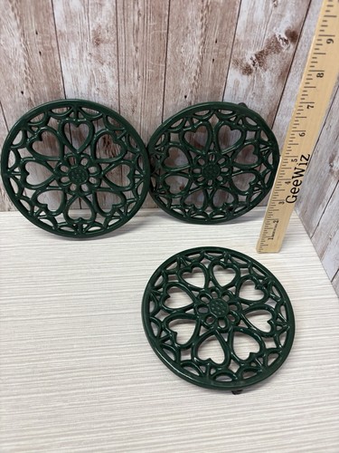 3 remaches 6” redondo esmaltado flor verde corazón diseño granja ENVÍO GRATUITO - Imagen 3 de 8