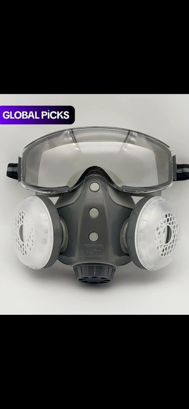 TELANGJING 9002 Integrated Set Half Face Respirator Mask with Goggles Universal