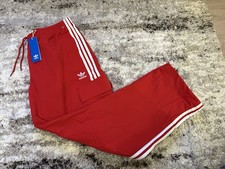 NWT Adidas Originals 3 Stripe Cargo Pants NICE RED loose Men Size LARGE 80