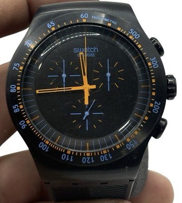 Swatch Irony Swiss Quartz Chronograph V8 Black Dial Sports Watch Working