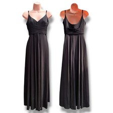 COAST Size 12 Maxi Black Evening Party Dress Empire Waist Spaghetti Straps