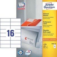Avery Zweckform Etiketten 3484-200 Weiß 105,0 X 37,0 Mm, 220 Blatt