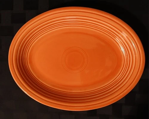 Fiestaware Persimmon Oval Serving Platter 11-1/2” Retired Color/Date Code 1996