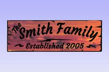 Personalized Custom Carved Cedar Wood Sign - Last Name Rustic Plaque Home Decor