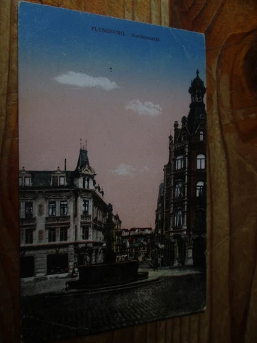 FLENSBURG NORDERMARKT POSTCARD 2622 FROM 1917 TO WALDESRUH NEAR IDSTEDT
