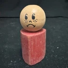 Fisher Price Little People Figure - Vintage Red Triangle All Wood Wooden Toy