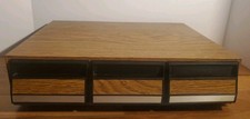 Vintage Cassette Storage Case Holds 42 Tapes Sturdy 3 Drawer Faux Wood