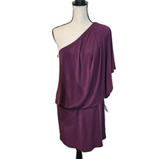 Jessica Simpson Y2K Cocktail Dress Womens 10 One Shoulder Purple Whimsigoth Glam