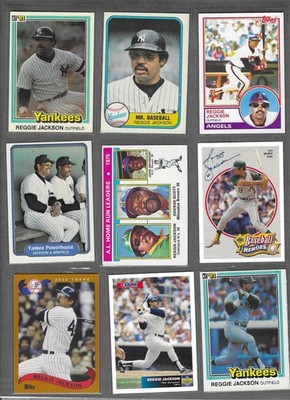 (10) Reggie Jackson cards lot,1876 Topps LL,  1981 Fleer, Donruss +,NY Yankees