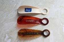 LOT OF  3  PLASTIC ADVERTISING SHOE HORNS
