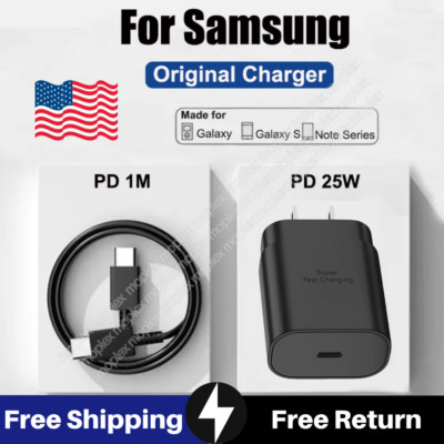 PD Fast Charger 25W USB-C Plug Type C For Samsung S21 S22 S23 Ultra Note 20 5G