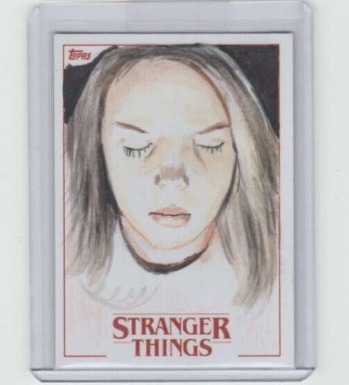 TOPPS STRANGER THINGS ELEVEN SKETCH CARD BY ACCLAIMED ARTIST SOLLY