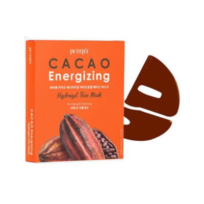 [PETITFEE] Cacao Energizing Hydrogel Face Mask 1Pack (5ea) / Korea Cosmetic