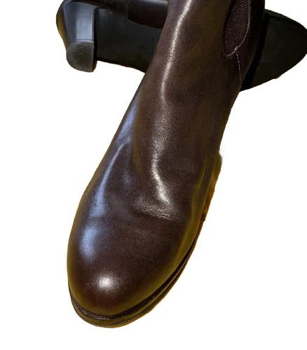 Lauren Ralph Lauren Damen-Leder-Stiefel-Tiefsattel hellbraun Größe 7,5 - Bild 3 von 14