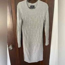 Banana Republic Sweater Dress Womens Medium Filpucci Italian Yarn Gray