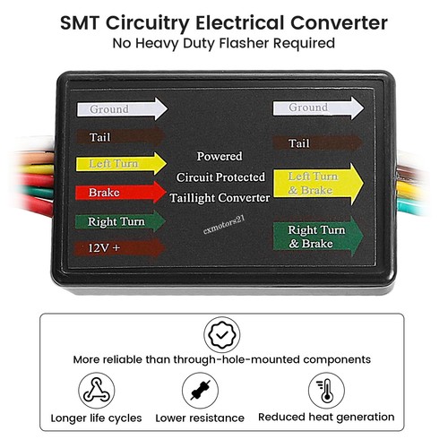 Arnés de cableado de remolque múltiple luz de señal de 3 a 2 enchufe de 4 vías para Honda Civic - Imagen 4 de 11