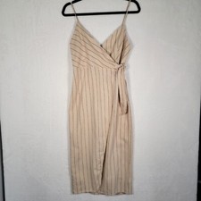 Urban Outfitters Linen Blend Wrap Dress, Size M