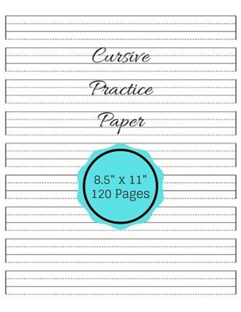 Cursive Practice Paper: Notebook with Dotted Sheets for Students to