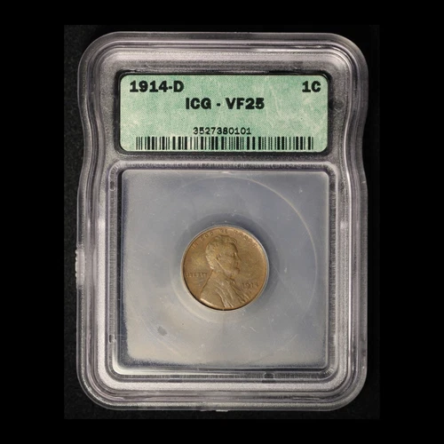 1914-D-1c Wheat Cent ICG-VF25 Key Date - Free Shipping USA